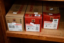 Three boxes of as new Sparky professional angle grinders (M750).