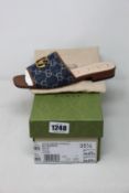 A pair of as new Gucci Jolie denim sandals (EU 35.5 - RRP £60).