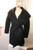 An as new Sentaler alpaca and wool wrap coat with ribbed sleeves in black (S - RRP £1250).