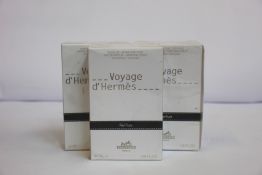 Three as new Hermes Voyage D'Hermes parfum (35ml).