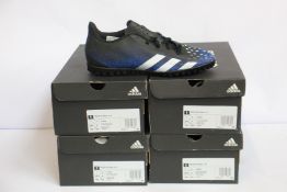 Four pairs of men's as new Adidas Predator Freak .4TF Astro Turf trainers (UK 6).