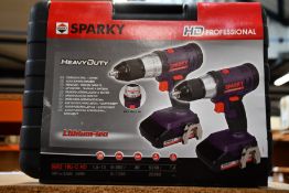 Three boxes of as new Sparky professional heavy duty drill sets (One drill per box).