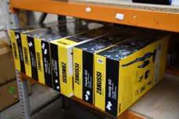 Six as new Zanussi Handy Go 2 in 1 handy rechargeable vacuums (4x red and 2x blue).