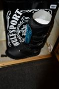 A pair of as new Wulfsport Black Knight Wulf trial motorcycle boots (EU 42).