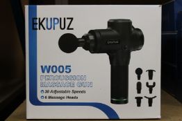 Four boxed as new EKUPUZ W005 Percussion Massage Guns.