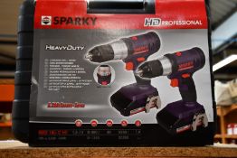 Three boxes of as new Sparky professional heavy duty drill sets (One drill per box).