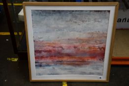 'Afterglow' framed art print by Liz Jamerson, natural oak wood frame 82cm x 82cm (RRP: £190, top