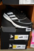 Two pairs of as new Adidas Supernova + M trainers (UK 9).
