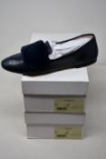 Two pairs of as new L.K.Bennett Lori faux fur trimmed loafers (EU 38, 40).