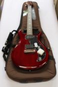 An as new PRS Mira SE Electric Guitar in Vintage Cherry with gig bag.