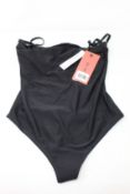 An as new Alix NYC Saton body suit in black (XS - RRP £160).