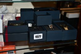 Four assorted as new Daniel Wellingotn watches, two rings and a bangle.