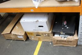 A small quantity of auto parts/accessories to include oil filters, wheels and floor mats.