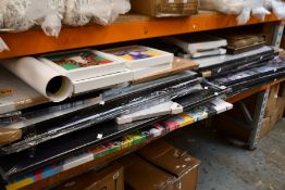 A quantity of prints, frames and related items.