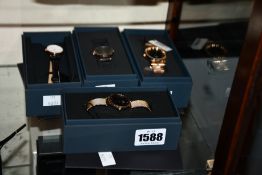 Four boxed as new assorted Daniel Wellington watches to include Petite Ashfield, Petite Evergold,