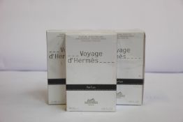 Three as new Hermes Voyage D'Hermes parfum (35ml).