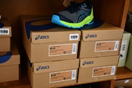 Four pairs of children's as new Asics GT-1000 10 GS trainers (1 x UK 3, 3 x UK 5.5).