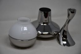 A boxed as new Georg Jensen Henning Koppel Collection stainless steel mirror and glass, a boxed as