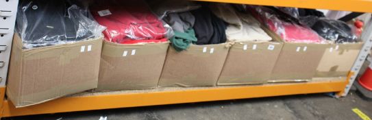 Six boxes of men's assorted as new clothing and accessories.