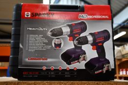 Three boxes of as new Sparky professional heavy duty drill sets (One drill per box).