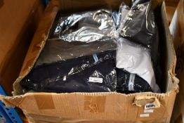 A quantity of as new FJ Footjoy golfwear to include trousers, tops, belts and socks (Approximately