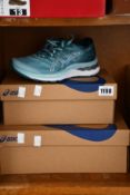 Two pairs of as new Asics Gel-Nimbus 23 trainers (Women's UK 4 , men's UK 8).