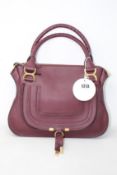 An as new Chloe medium Marcie bag in burgundy (RRP £1300).