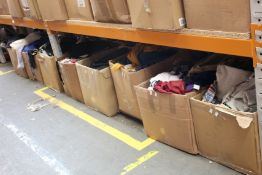 Eight boxes of assorted pre-owned clothing and related items.