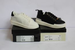 Two pairs of as new Kurt Geiger/Miss GK sneakers; Lucky and Katya (Both EU 40).