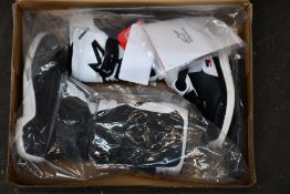 A pair of youths boxed as new Alpine Stars Tech 3S Off-road Boots in back and white (EU 37).