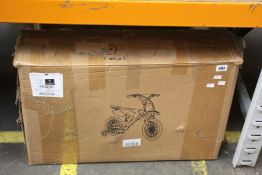 A MEACool Kids motorbike in red and white (NOTE: This item may be damaged or incomplete, viewing