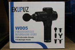 Four boxed as new EKUPUZ W005 Percussion Massage Guns.