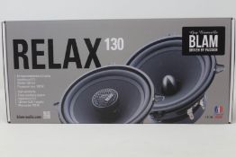 A boxed as new BLAM Relax 130 RS 2-way component speakers system.