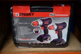 Three boxes of as new Sparky professional heavy duty drill sets.
