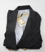 A women's as new Parwood double-breasted linen-blend coat in black (UK 6).