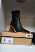 A pair of as new Alohas West Cape Corn Black Vintage Vegan boots (UK 7/7.5).