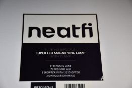A boxed as new Neatfi Elite HD Bifocals Super LED magnifying lamp with clamp (8070LED-U).