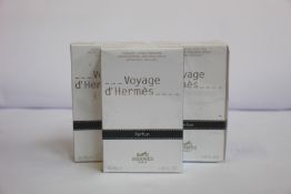 Three as new Hermes Voyage D'Hermes parfum (35ml).