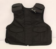 A Safe Guard Armour Patrol 1 tactical armour vest in black, with a detachable 'Public Safety' velcro