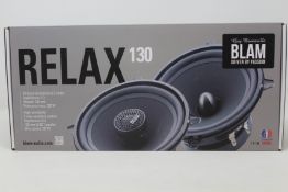 A boxed as new BLAM Relax 130 RS 2-way component speakers system.