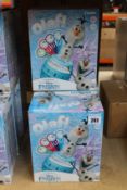 Five boxed as new TOMY games Pop Up Olaf - children's action board games (From the Disney Movie