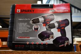 Three boxes of as new Sparky professional heavy duty drill sets (One drill per box).