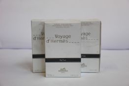 Three as new Hermes Voyage D'Hermes parfum (35ml).