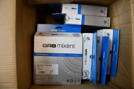 Ten GRB Mixers Intimixer Mango Brass Perineal Mixers in Chrome (08123100).