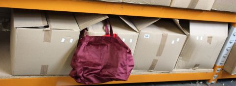 Thirty as new Oliver Bonas Martie velvet tote bags in burgundy.