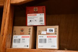 Three boxes of as new Sparky professional angle grinders (M750).