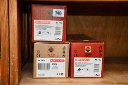 Three boxes of as new Sparky professional angle grinders (M750).