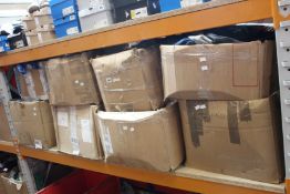 Eight boxes of assorted pre-owned clothing and related items.