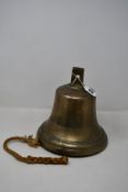 An antique bronze Mears of Whitechapel London 9 inch school bell complete with original clapper (