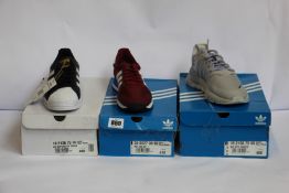 Three pairs of as new Adidas trainers; USA 84 (UK 7), Superstar Vegan (UK 7) and Nite Jogger (UK